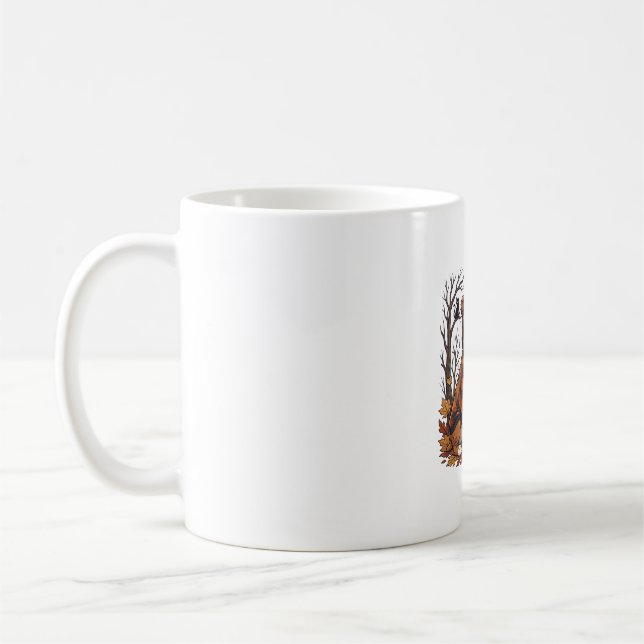 Boxer-Hund Karo Pullover Halloween Kürbis Fledermä Kaffeetasse (Links)