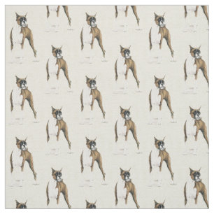 Boxer Hund Kunstwerk Stoff