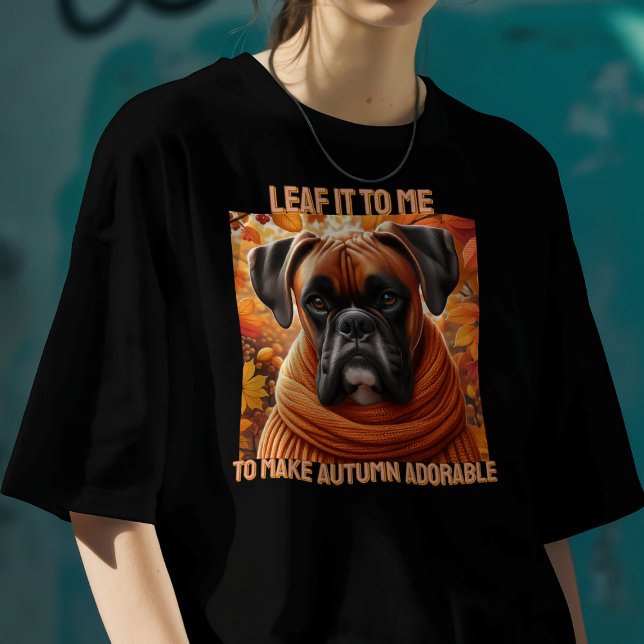 Boxer Hund lässt es mir zu, den Herbst erfreulich  T-Shirt (Von Creator hochgeladen)