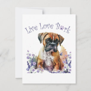 Boxer Hund Mama Floral Mitteilungskarte