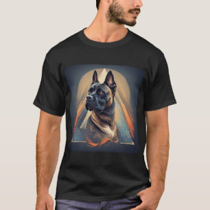 Boxer Hund mit geometrischem Hintergrund T-Shirt