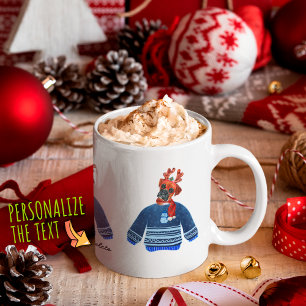 Boxer Hund mit üppigem Sweater Xmas Hund Lover Kaffeetasse
