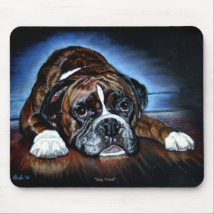 Boxer-Hund Mousemat, verfolgen müdes Mousepad