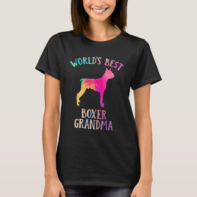Boxer-Hund Oma  Weltbeste Boxer-Oma T-Shirt (Vorderseite)