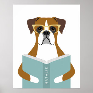 Boxer-Hund personalisierter Druck Poster