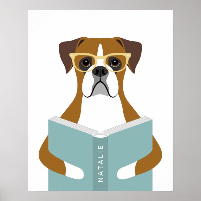 Boxer-Hund personalisierter Druck Poster (Vorne)
