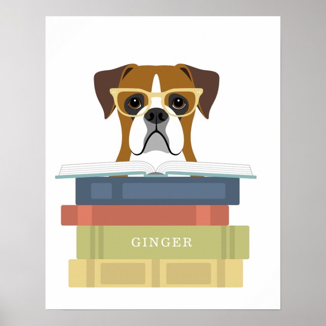 Boxer-Hund personalisierter Druck Poster (Vorne)