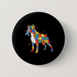 Boxer-Hund Puzzle Autismus-Bewusstsein Autistische Button