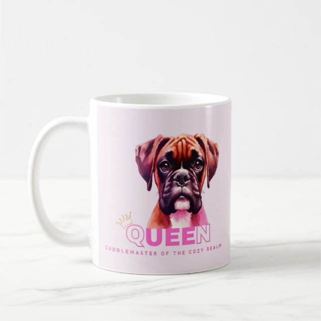 Boxer Hund: Queen Cuddle Master Kaffeetasse (Links)