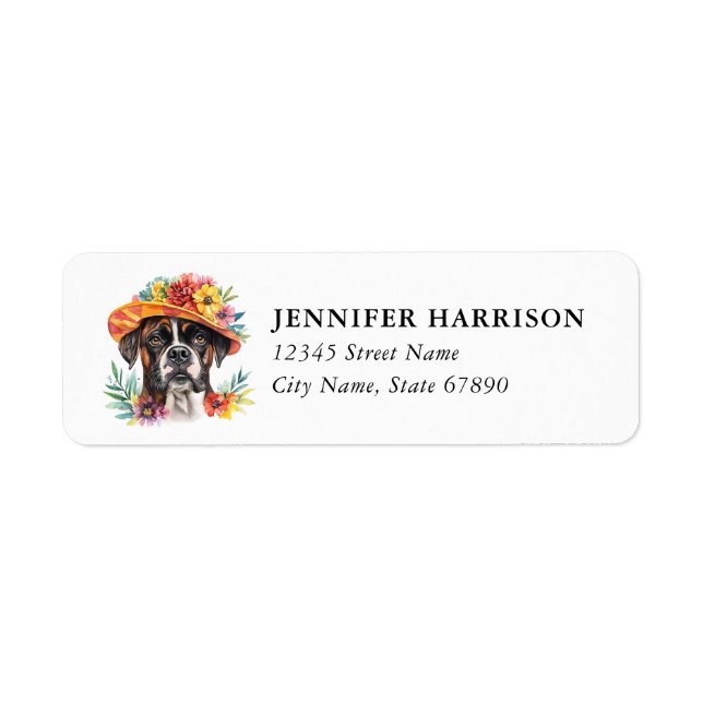 Boxer-Hund Rücksende-Adressetiketten (Vorne)