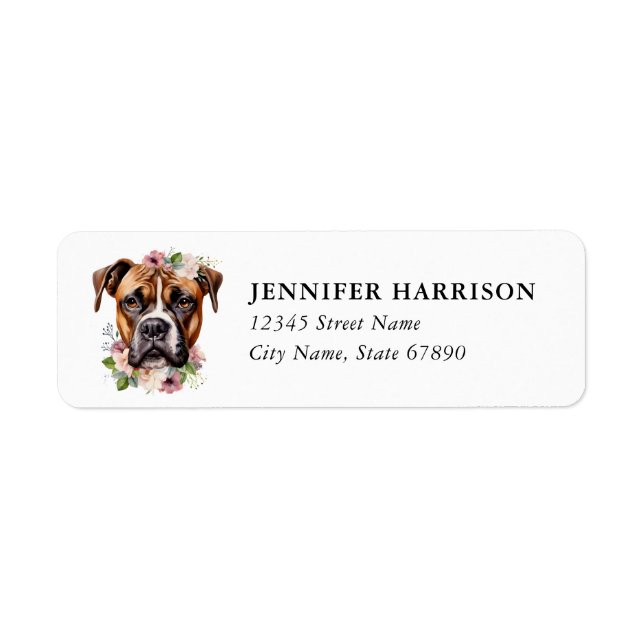 Boxer-Hund Rücksendeadressetiketten (Vorne)