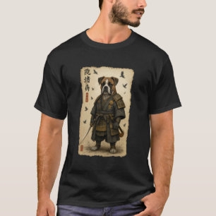 Boxer Hund Samurai Art Japanisch Vintage T-Shirt