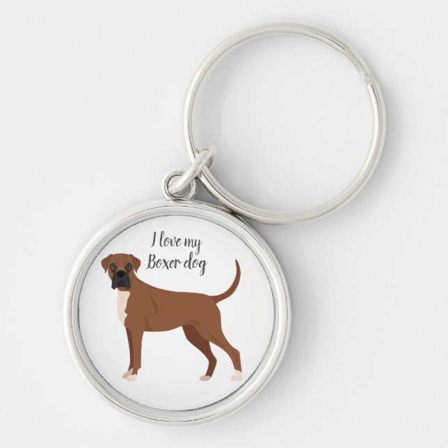 Boxer Hund Schlüsselanhänger. Alle Fellfarbe, jede Schlüsselanhänger (Vorne)