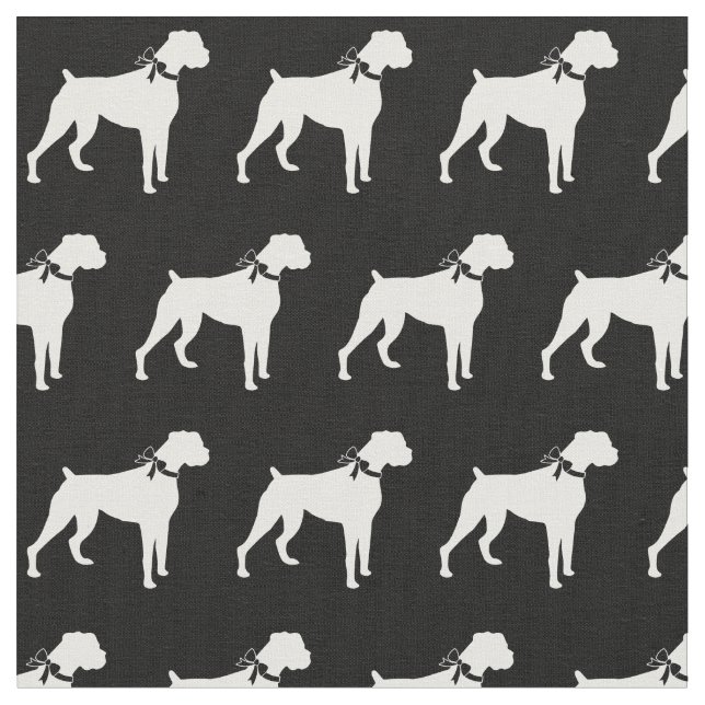 Boxer Hund Silhouette Haustier Stoff (Nahaufnahme)