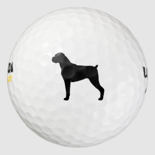 Boxer-Hund-Silhouette - Natürliche Ohren Golfball