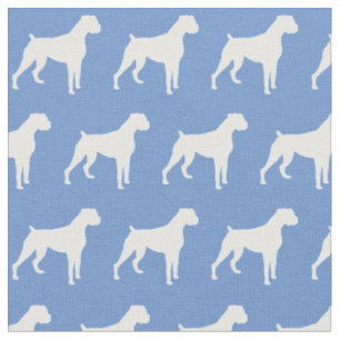 Boxer Hund Silhouette Pet Light Blue Stoff