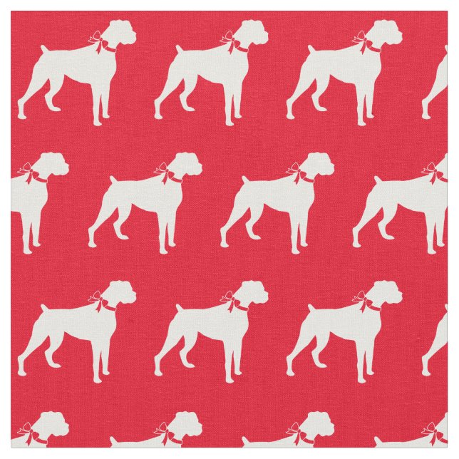 Boxer Hund Silhouette Pet Red Stoff (Nahaufnahme)