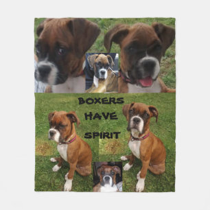 BOXER HUND SPIRIT COLLAGE Fleecejacke Fleecedecke