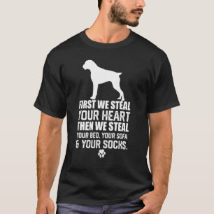Boxer Hund Stechen Sie Ihr Herz Stechen Ihr Bett-S T-Shirt