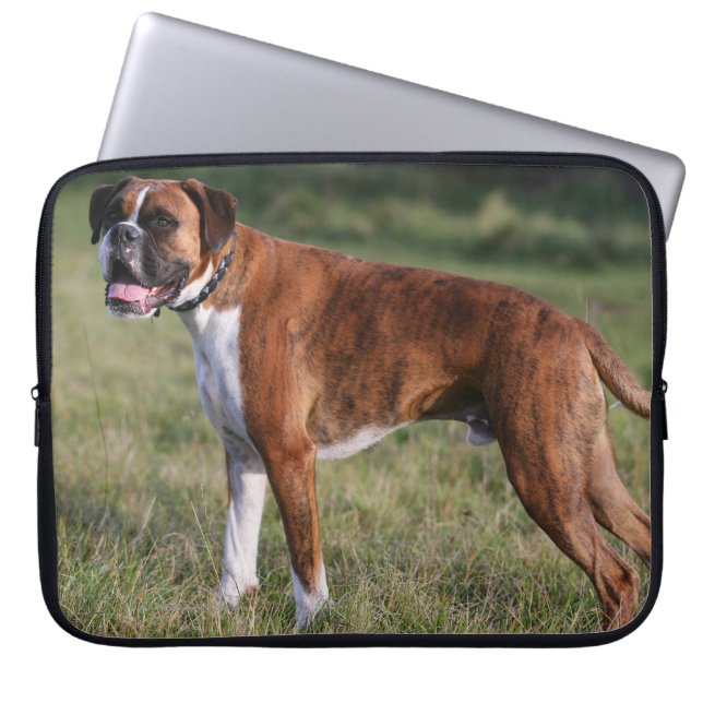 Boxer-Hund stehend Laptopschutzhülle (Vorderseite)