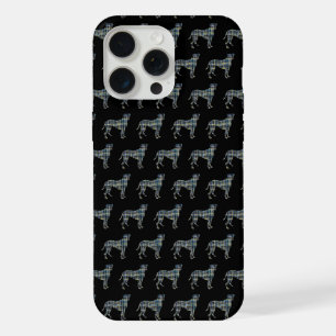 Boxer-Hund Süße Silhouette Gitter Schwarz iPhone 15 Pro Max Hülle