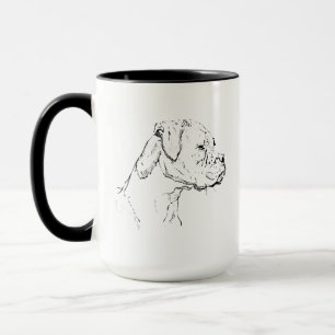 Boxer-Hund-Tasse – handgezeichnete Tinte-Hund-Kaff Tasse