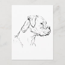 Boxer-Hund-Tinte-Kunst – Minimalistische Hund-Lini