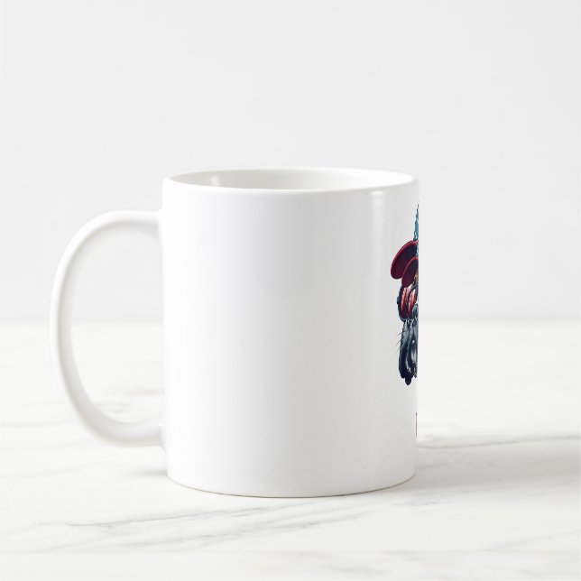 Boxer Hund trägt White Red Blue Kaffeetasse (Links)