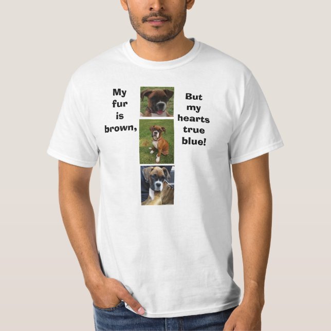 BOXER HUND TRUE BLAUE T T-Shirt (Vorderseite)