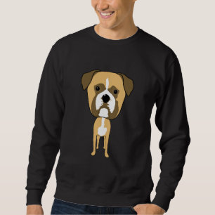 Boxer-Hund. Übergroßer Kopf Sweatshirt