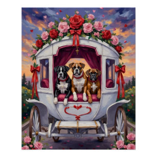 Boxer Hund Valentinstag  Poster