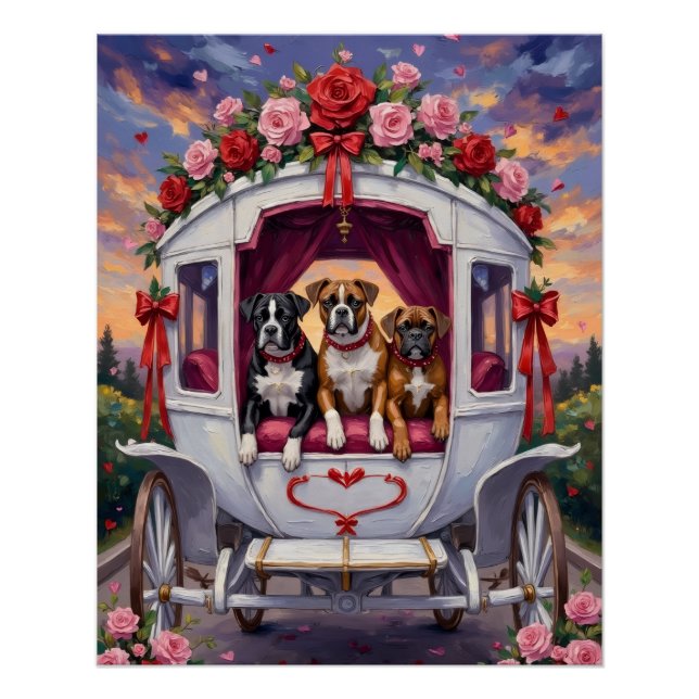 Boxer Hund Valentinstag  Poster (Vorderseite)
