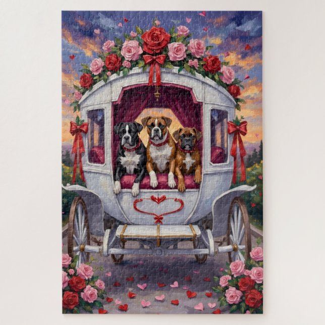 Boxer Hund Valentinstag  Puzzle (Vertikal)