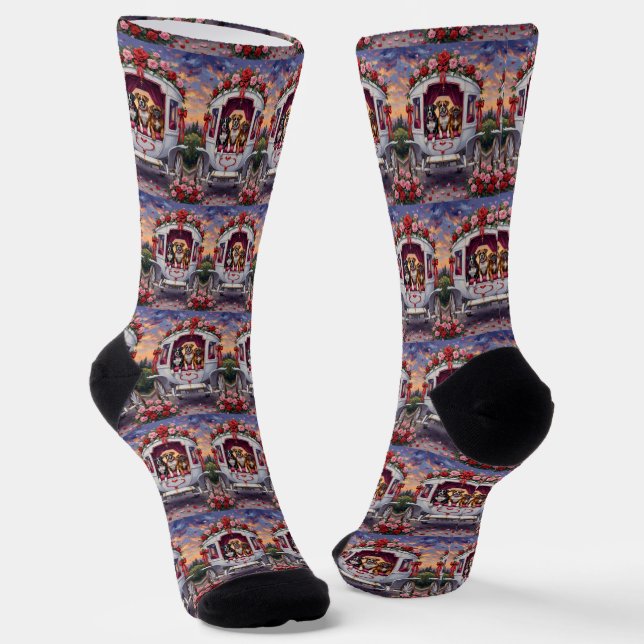 Boxer Hund Valentinstag  Socken (Gewinkelt)