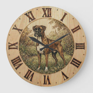 Boxer-Hund-Wanduhr - Spielzeughunde-Dekor  Große Wanduhr