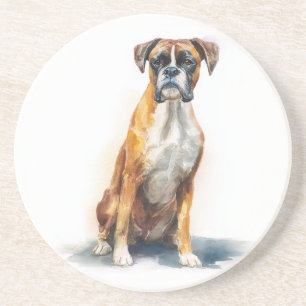 Boxer-Hund Wasserfarben-Kunst Getränkeuntersetzer