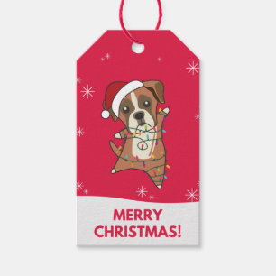 Boxer Hund Weihnachts-Schnee Winter Tiere Hunde Ge Geschenkanhänger
