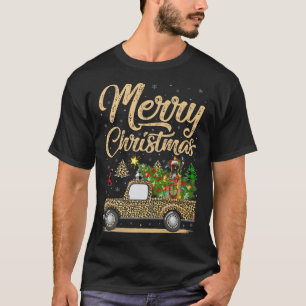 Boxer-Hund-Weihnachtsbaum-Leopard-LKW-Hund-Weihnac T-Shirt