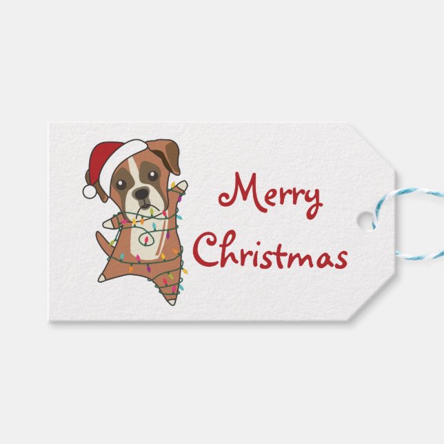 Boxer Hund Weihnachtsschnee Wintertiere Hunde LKW Geschenkanhänger (Vorderseite (Horizontal))