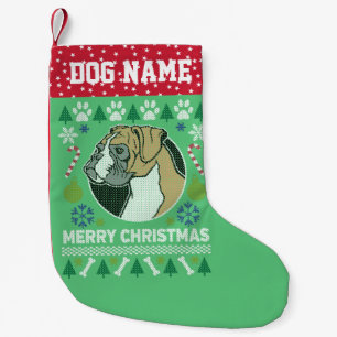 Boxer Hund züchten Ugly Christmas Sweater Kleiner Weihnachtsstrumpf