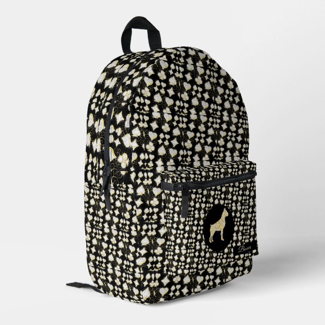 BOXER-HUNDE-BLING BEDRUCKTER RUCKSACK (Rückseitige Ecke links)