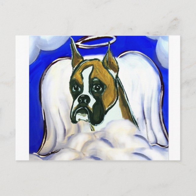 Boxer-Hunde-Engel Postkarte (Vorderseite)