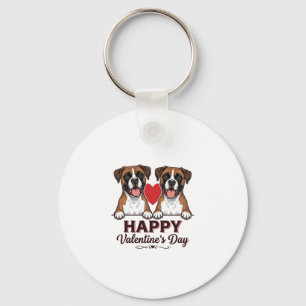 Boxer Hunde Frohen Valentinstag Vintage Schlüsselanhänger