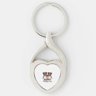 Boxer Hunde Frohen Valentinstag Vintage Schlüsselanhänger