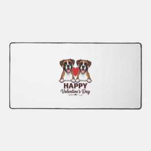 Boxer-Hunde Frohen Valentinstag Vintage Schreibtischunterlage