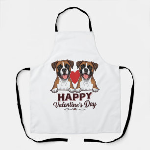 Boxer Hunde Frohen Valentinstag Vintage Schürze