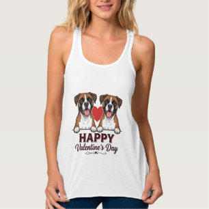 Boxer Hunde Frohen Valentinstag Vintage Tank Top