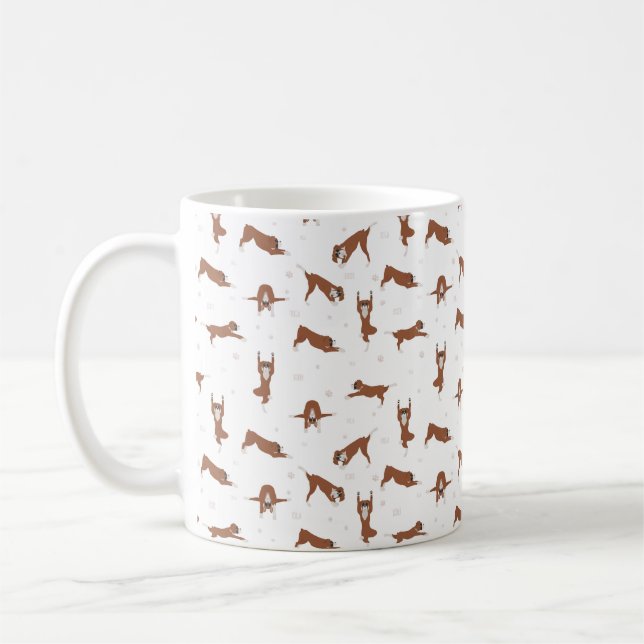 Boxer-Hunde-Yoga-Pose Kaffeetasse (Links)