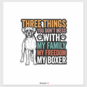 Boxer-Hundefamilie Freiheit Vintage-Shirt-Design_1 Aufkleber