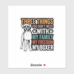 Boxer-Hundefamilie Freiheit Vintage-Shirt-Design_1 Aufkleber